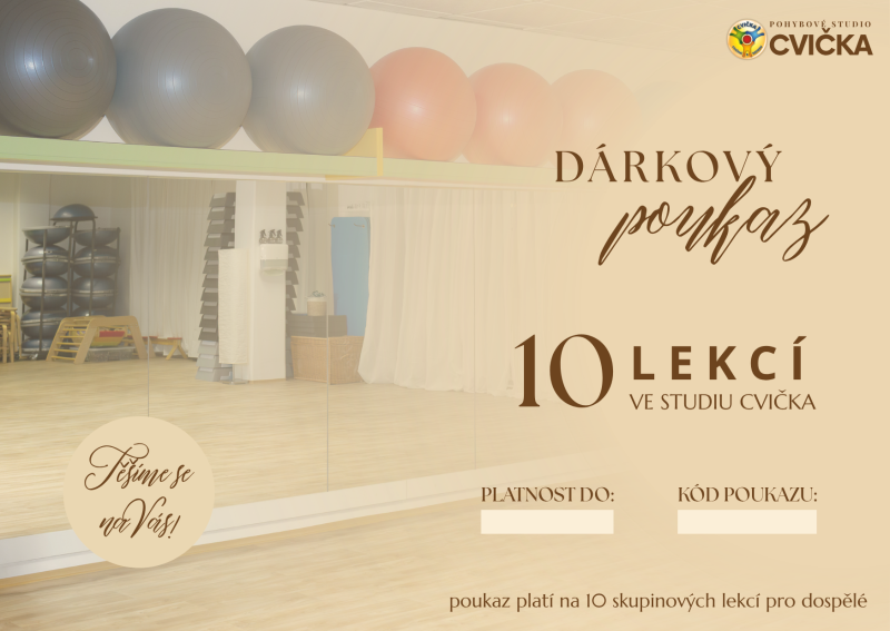 Voucher Dárkový poukaz - permanentka na 10 vstupů