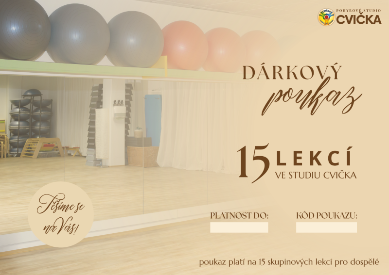 Voucher Dárkový poukaz - permanentka na 15 vstupů
