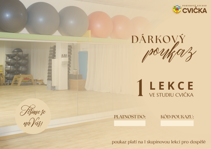 Voucher Dárkový poukaz - 1 vstup na skupinové lekce